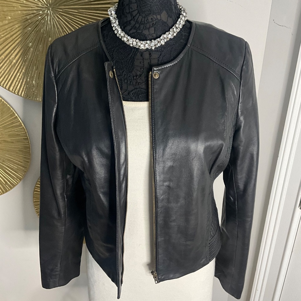 * Halogen Leather Motorcycle Jacket * - image 3